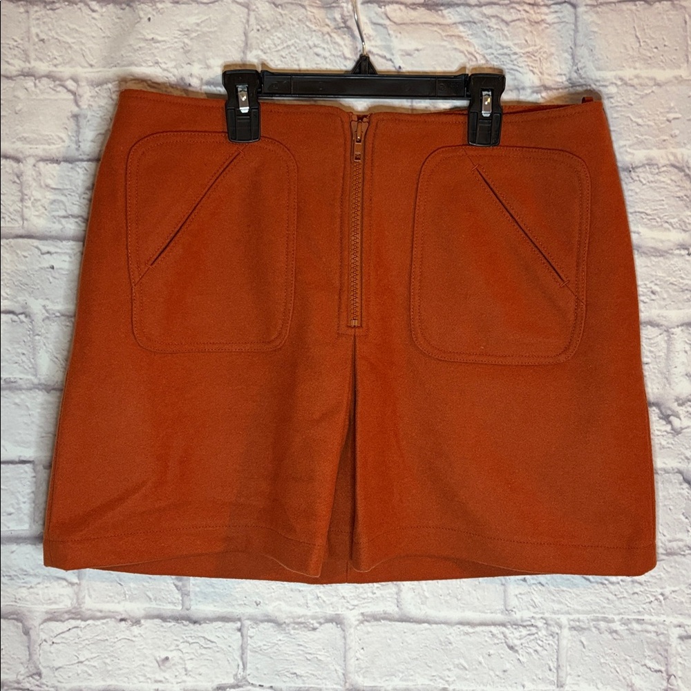 🔵GAP Burnt Orange Wool Ready To Wear Mini Skirt - Picture 2 of 12